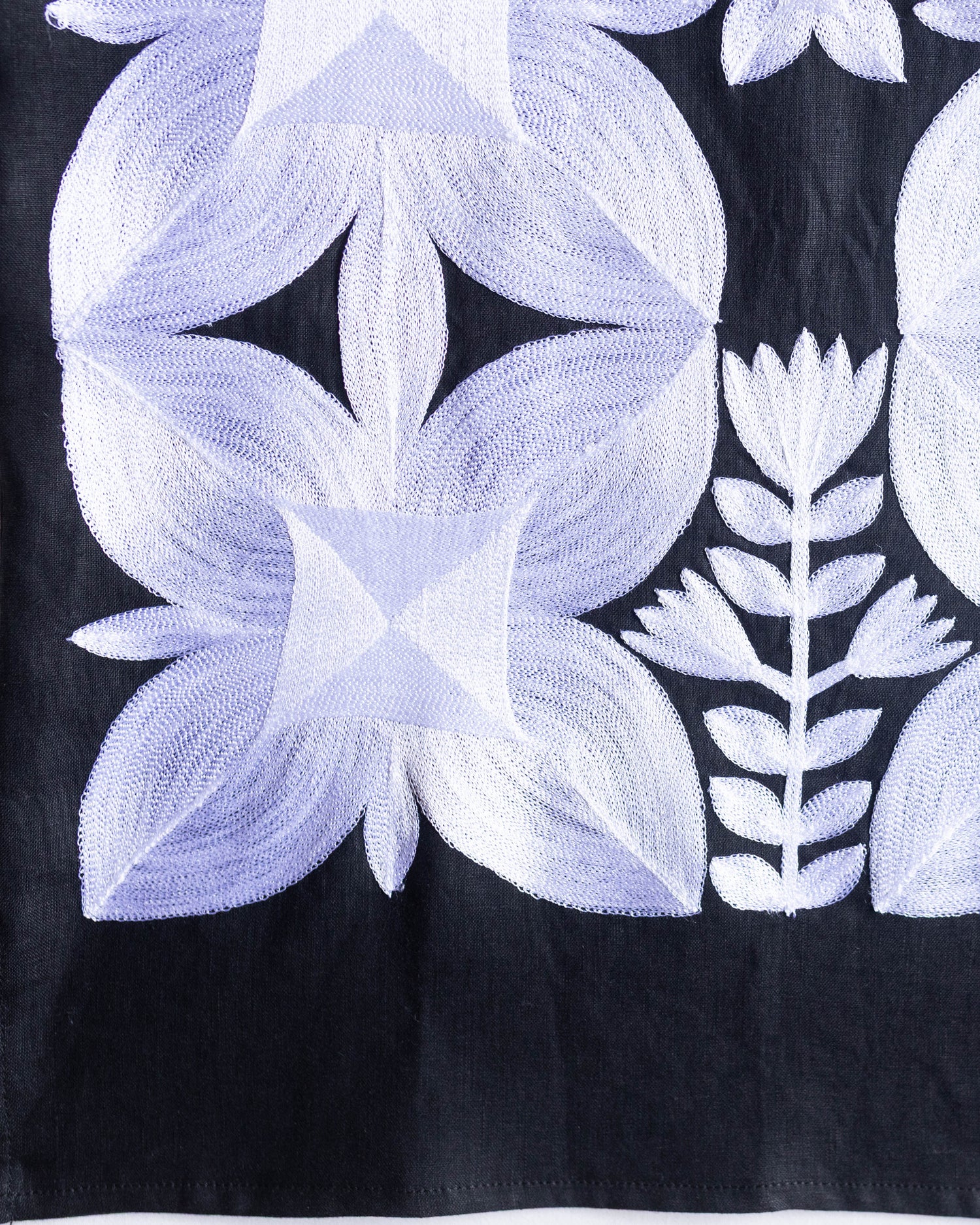 Huipil Cuatro Pétalos Negro / Blanco