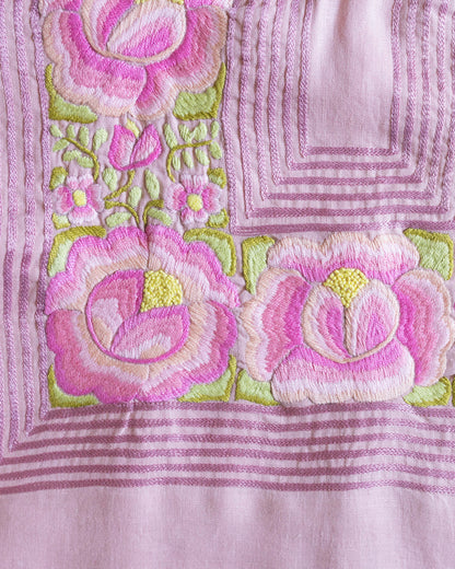 Huipil Flor de Mayo Rosa Pastel