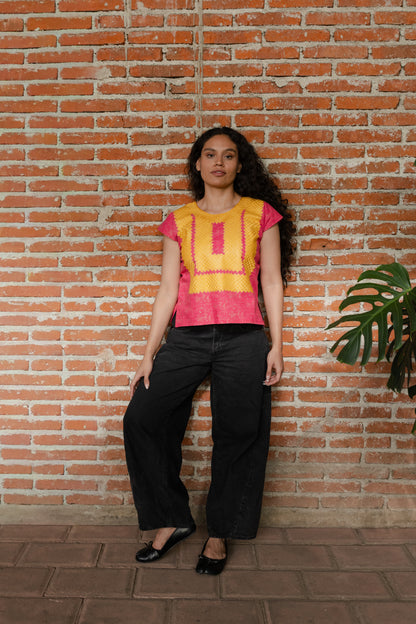 Huipil Metsk Rosa Oro