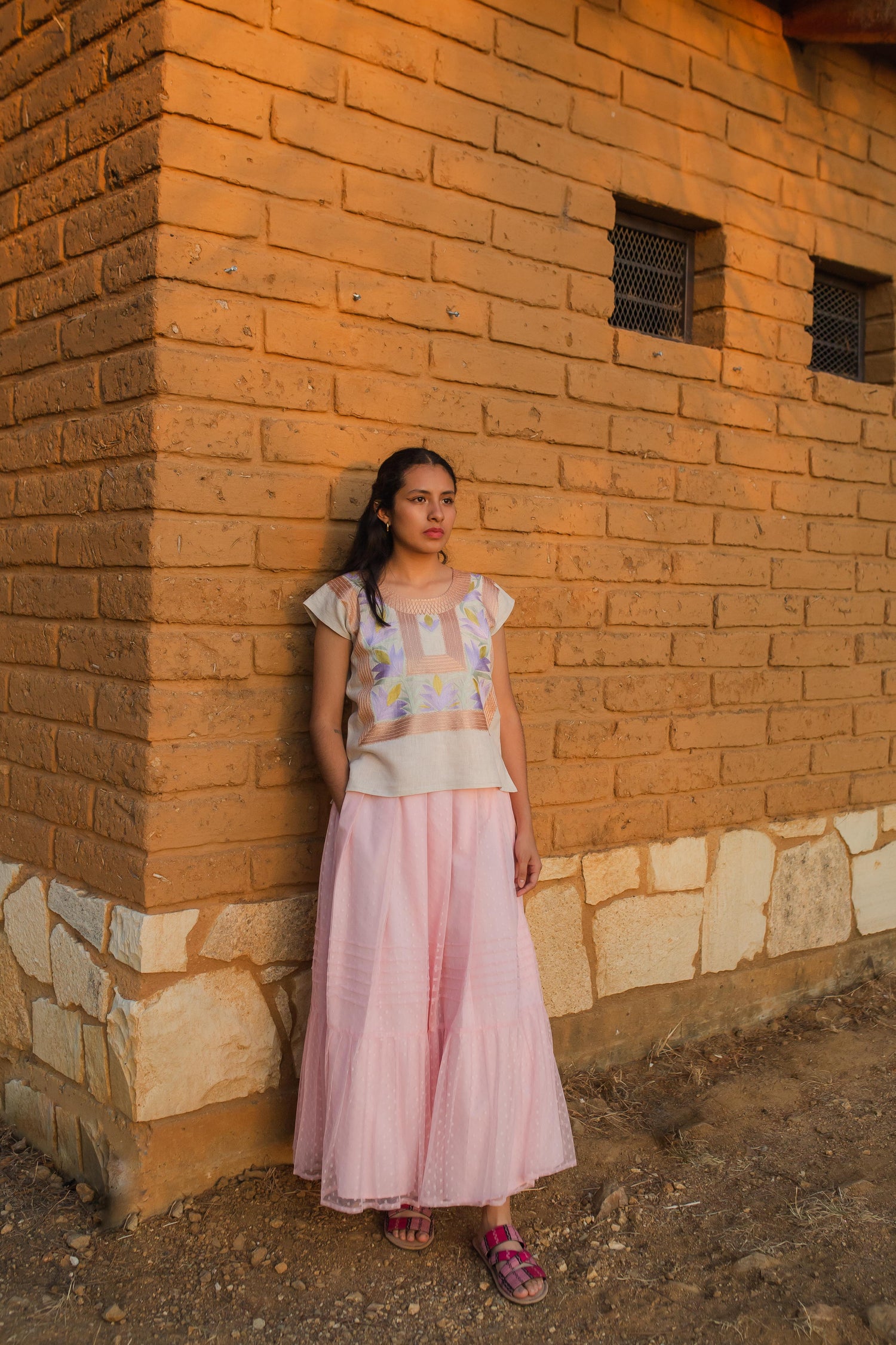 Tul Rosa Falda De Tul Marron Falda Midi De Tul De Malla Rosa 3D En